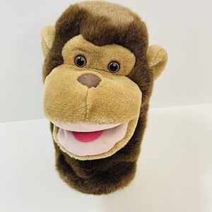 Vtg A&A Plush Inc.- Brown Monkey Plush Hand Puppet Wide Mouth Golf Club Cover